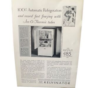 Vintage 1930 Kelvinator Ice-O-Thermic Tubes Ad Advertisement
